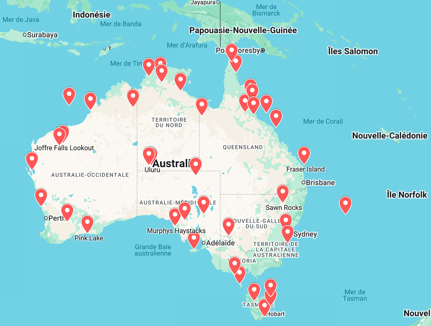 Les merveilles naturelles de l'Australie sur Google Maps Les merveilles naturelles de l'Australie sur Google Maps